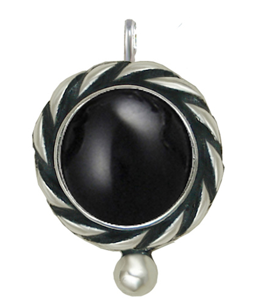 Sterling Silver Little Black Onyx Pendant Necklace